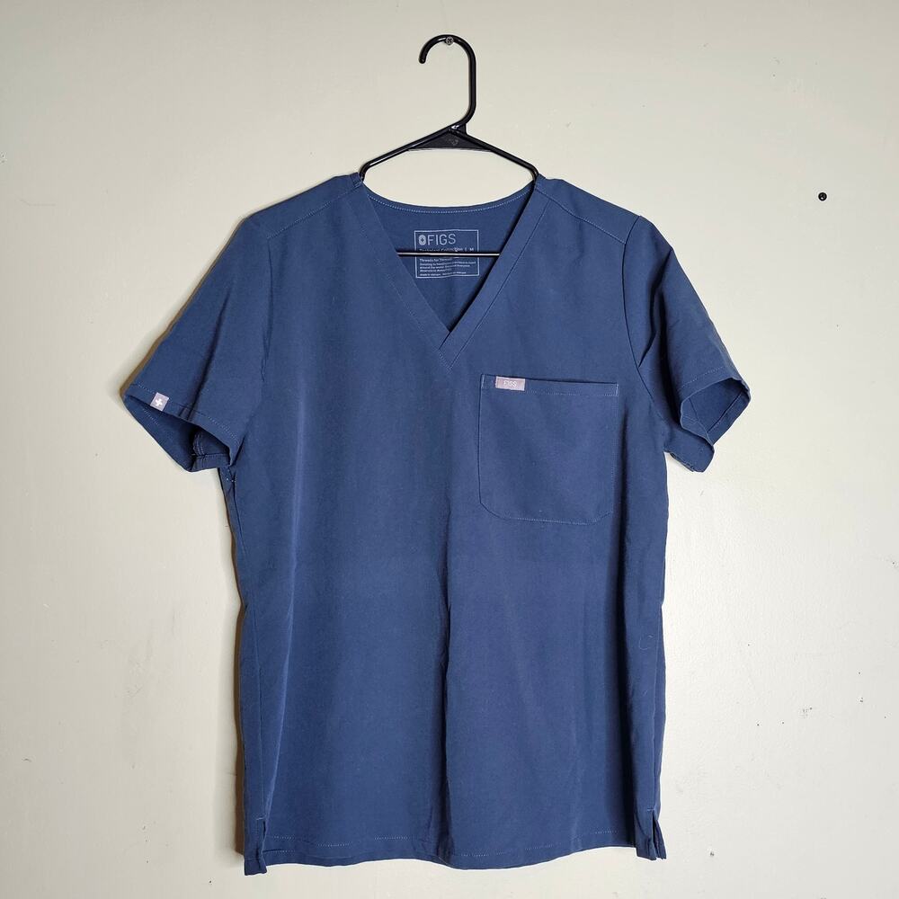 FIGS Technical Collection Catarina One-Pocket Scrub Top Dark Blue Womens Size S